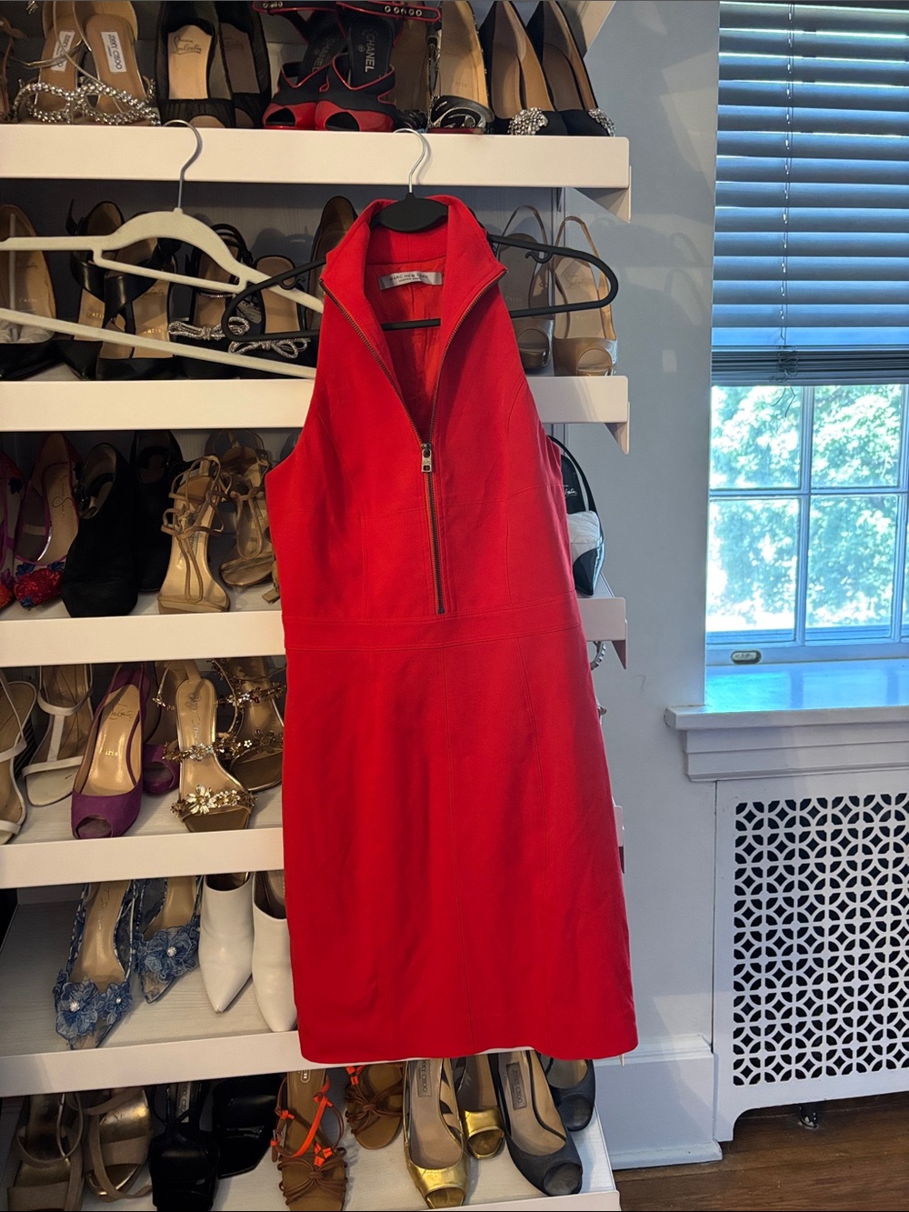 Marc New York Women’s Red Zip-Front Halter Dress